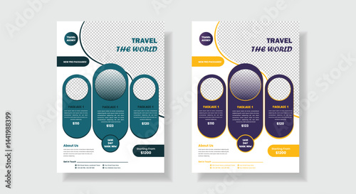 Modern travel flyer or travel poster vector design ready for print