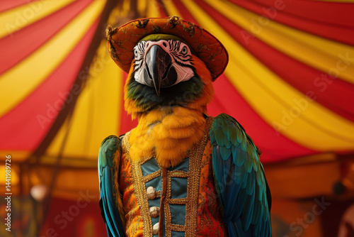 A parrot dressed as a pirate.