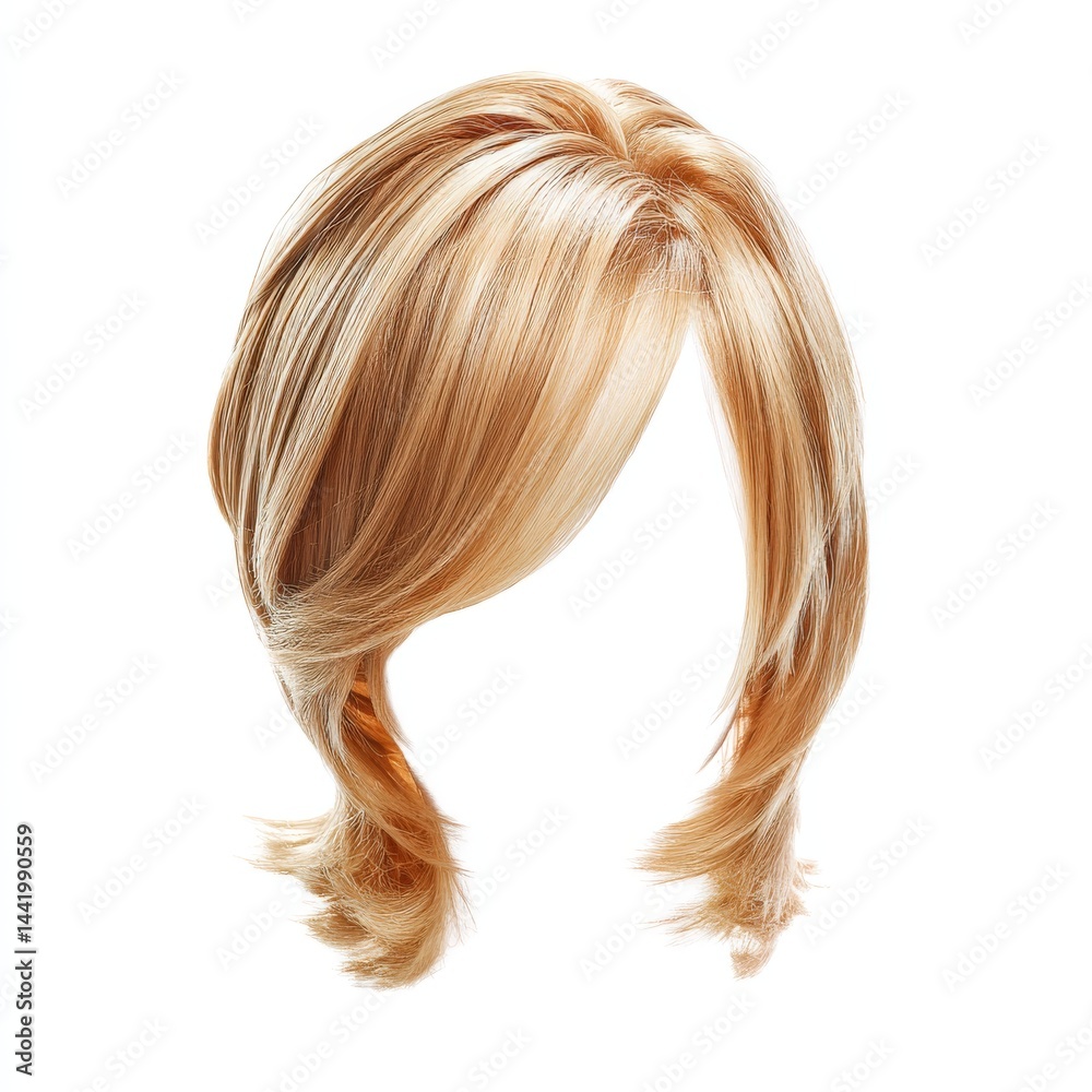 Fototapeta premium a female hair wig isolated on a white background