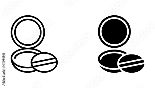 Face powder icon set, vector icon for beauty store or app and logo on white background.