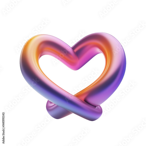 3D love icon symbolizing Valentine’s Day, isolated on a transparent or white background.