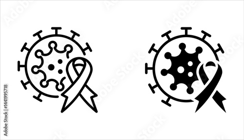Oncology Icon set. Representing Cancer. Tumor Care. Oncology. Chemotherapy. Vector icon on white background