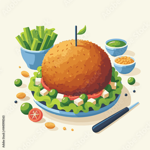 vegetarian, falafel, healthy, snack, background, food, meal, vegan, vegetable, fried, traditional, dinner, lunch, diet, chickpea, cuisine, dish, arabic, closeup, organic, homemade, ball, brown, turkis