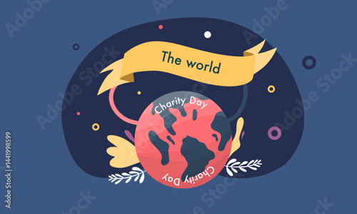 International day of charity hand drawn background vector design illustration