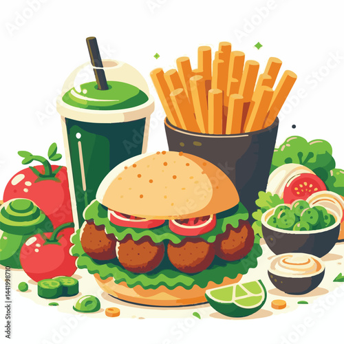 vegetarian, falafel, healthy, snack, background, food, meal, vegan, vegetable, fried, traditional, dinner, lunch, diet, chickpea, cuisine, dish, arabic, closeup, organic, homemade, ball, brown, turkis