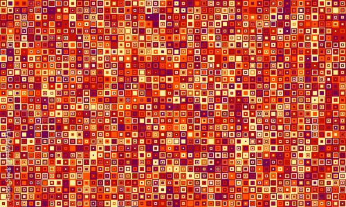 Abstract mosaic of warm, autumnal hues.  Intricate pattern of tiny squares creates a textured, vibrant background ideal for website design, textile prints, or digital art projects.