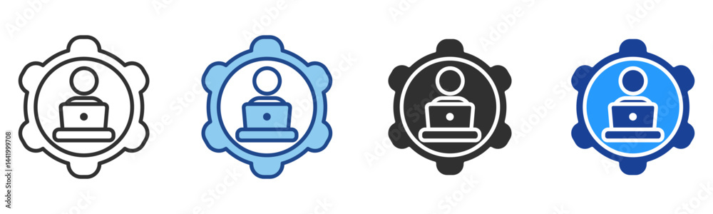 Worker Icon Multiple Style Vector Collection Worker Icon Multiple Style Vector Collection