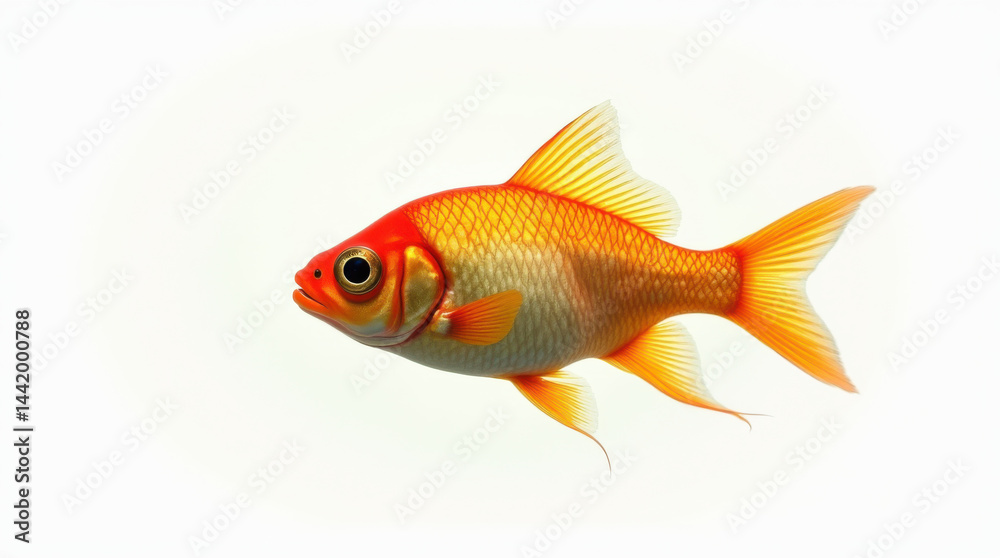 Fototapeta premium Minimal golden fish design.