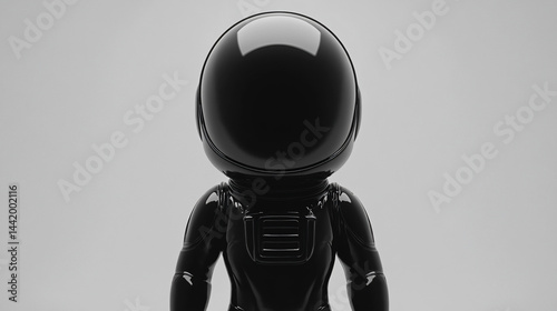 Obraz na płótnie Close-up of a black astronaut figurine against a white background. w salonie