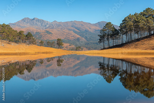 breathtaking view of mountain landscapes harmonizing with mirror-like lakes showcasing beauty of nature from.