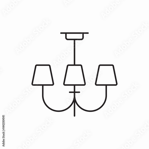 Ceiling chandelier light icon vector sign
