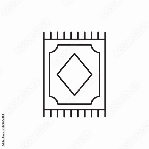 Decorative carpet rug icon vector sign
