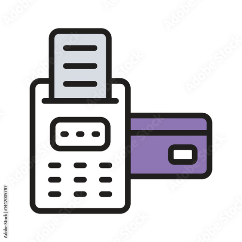 Check this modern line icon of pos payment system