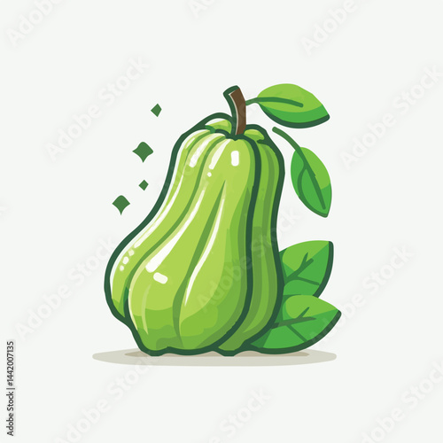 green, organic, fresh, ingredient, food, vegetable, raw, healthy, natural, agriculture, vegetarian, chayote, background, diet, white, fruit, plant, nutrition, vegetables, isolated, nutritious, freshne
