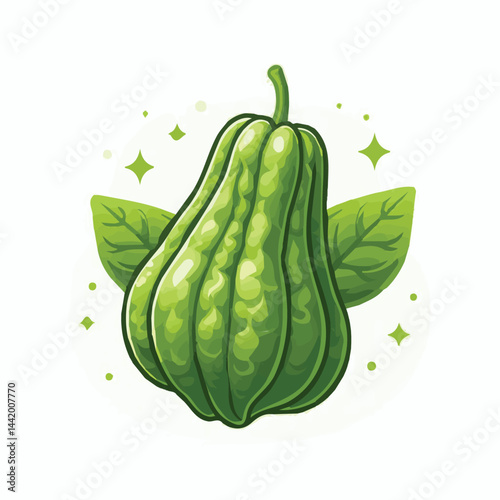 green, organic, fresh, ingredient, food, vegetable, raw, healthy, natural, agriculture, vegetarian, chayote, background, diet, white, fruit, plant, nutrition, vegetables, isolated, nutritious, freshne
