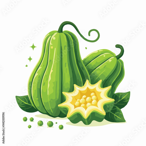green, organic, fresh, ingredient, food, vegetable, raw, healthy, natural, agriculture, vegetarian, chayote, background, diet, white, fruit, plant, nutrition, vegetables, isolated, nutritious, freshne
