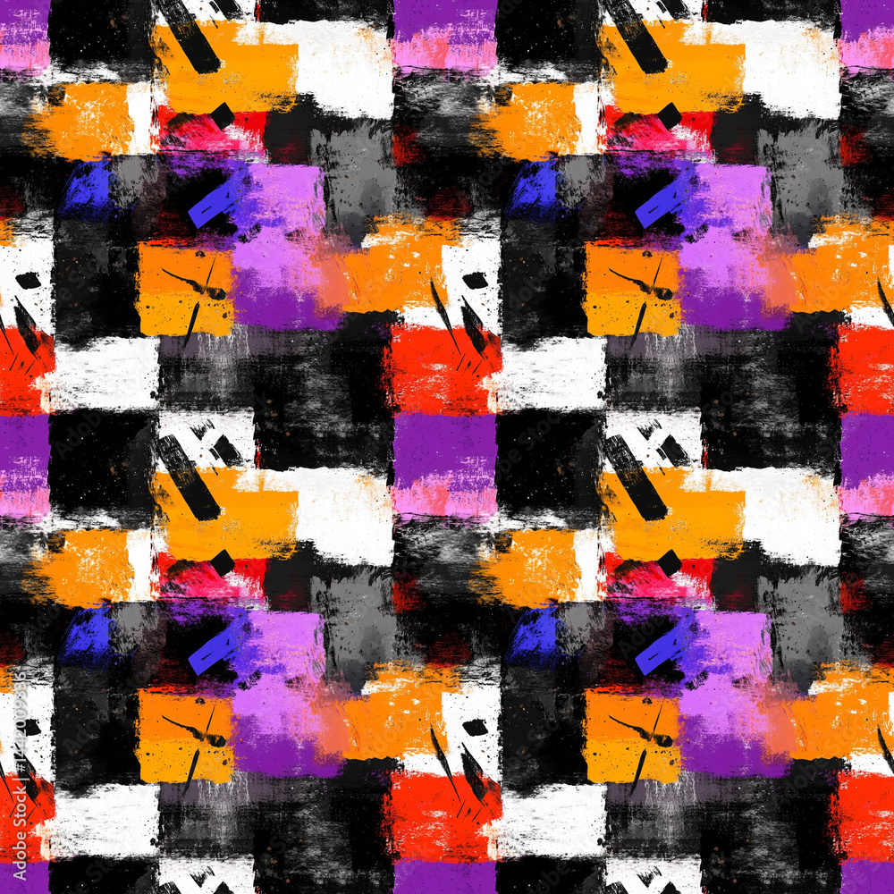 Fototapeta premium Abstract Colors: a vibrant patchwork of color composed of square, offering a contemporary perspective with dynamic hues.