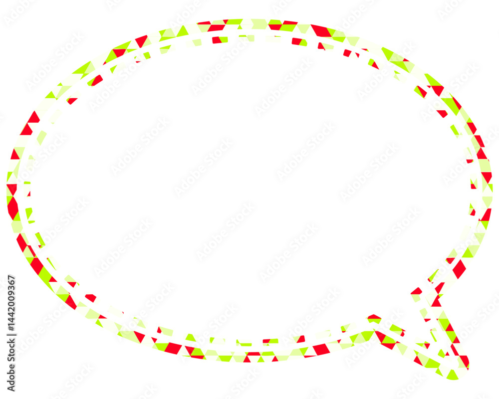 Fototapeta premium ステンドグラス風吹き出し 三角形模様 丸形