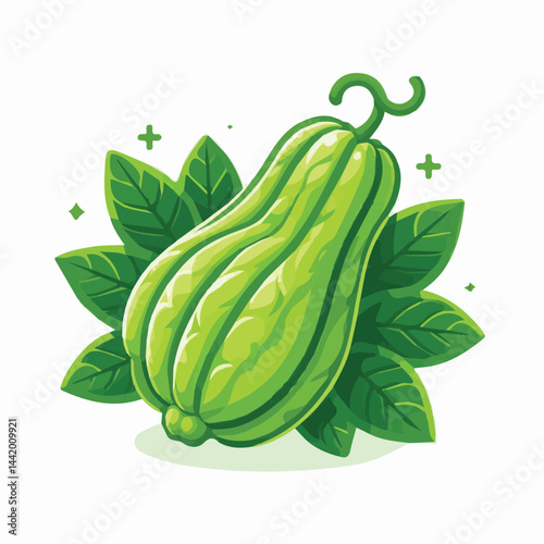 green, organic, fresh, ingredient, food, vegetable, raw, healthy, natural, agriculture, vegetarian, chayote, background, diet, white, fruit, plant, nutrition, vegetables, isolated, nutritious, freshne