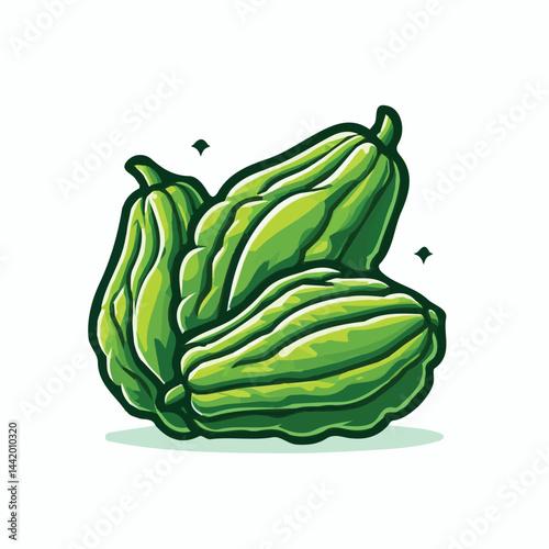 green, organic, fresh, ingredient, food, vegetable, raw, healthy, natural, agriculture, vegetarian, chayote, background, diet, white, fruit, plant, nutrition, vegetables, isolated, nutritious, freshne