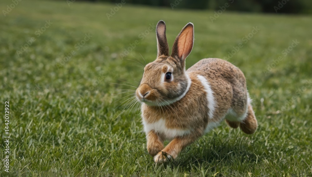 Fototapeta premium Bunny running in field