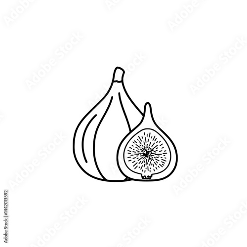 Fig icon representing concepts of fruits and Mediterranean cuisine