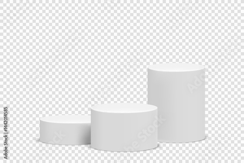 cylindrical podium isolated on transparent background. 3d vector illustration