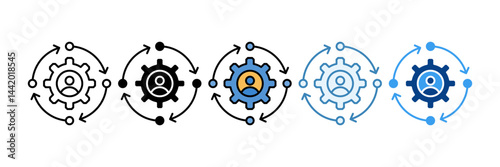 Change Management  Icon Set Multiple Style Collection