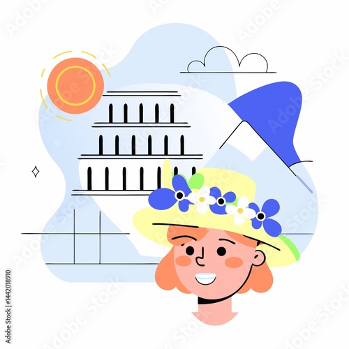 A digital illustration of a girl