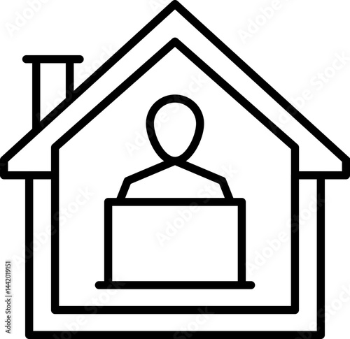 Task at Home Icon with Employee Avatar