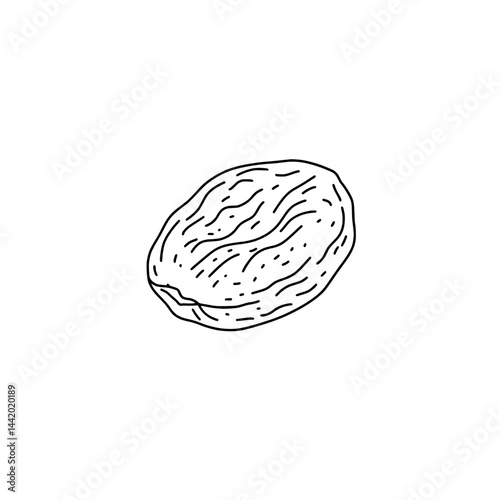 Dried apricot icon representing concepts of dried fruits and healthy snacks
