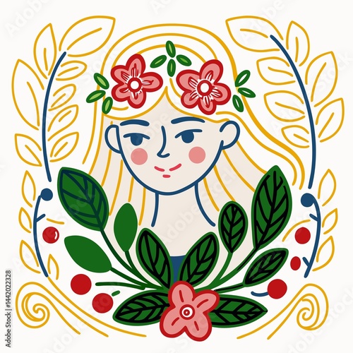 A digital illustration of a girl