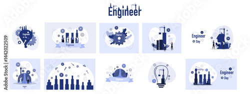 engineer day illustration vector design for day of engineer event vector