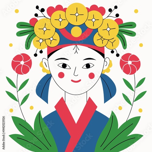 A digital illustration of a girl