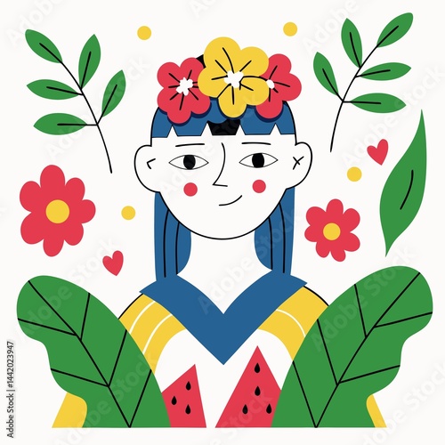 A digital illustration of a girl