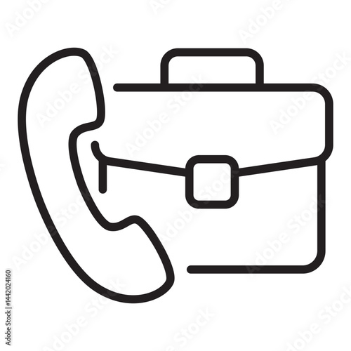 Business briefcase with phone icon	
