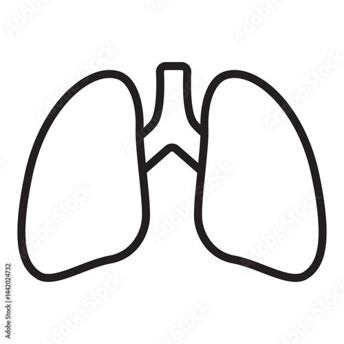 Human lungs respiratory system icon	