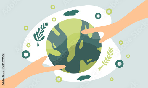 earth illustration vector design for ozone and earth day event