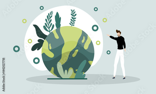 earth illustration vector design for ozone and earth day event