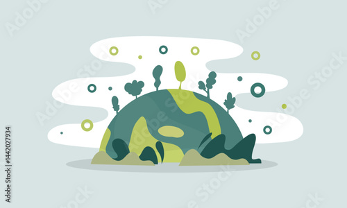 earth illustration vector design for ozone and earth day event