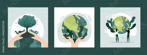 earth illustration vector design for ozone and earth day event