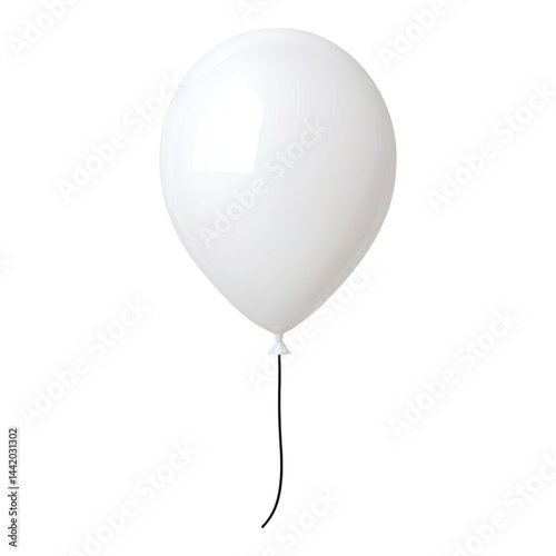 Single White Balloon Floating with No  for Celebration Theme Isolated on transparent background