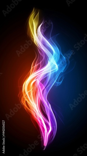 Colorful abstract smoke swirls create a captivating visual effect on a dark background during a creative digital art session