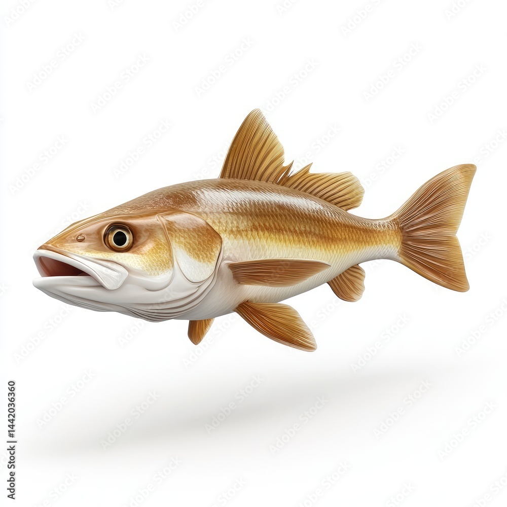 Fototapeta premium Close-up of a reddish-brown fish against a plain background.