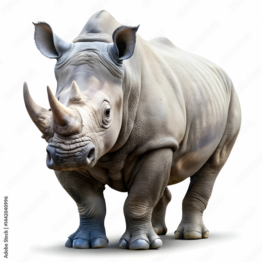 Fototapeta premium Rhinoceros Isolated on White Background