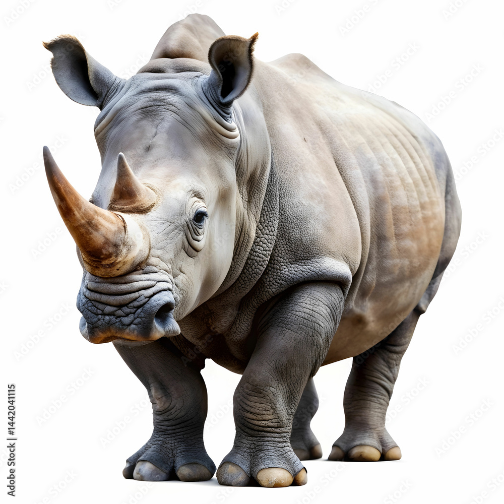 Fototapeta premium Rhinoceros Isolated on White Background
