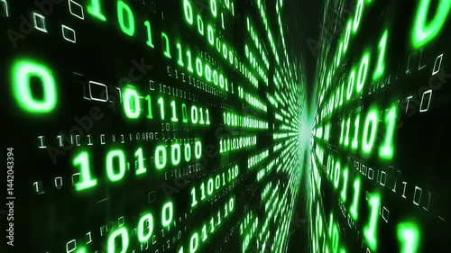 Digital Data Streams Flowing Fast