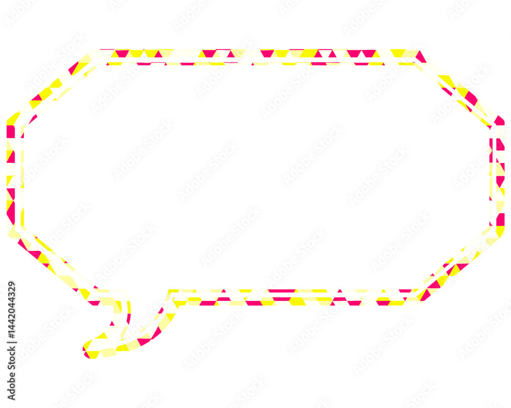 Fototapeta premium ステンドグラス風吹き出し 三角形模様 細長い八角形