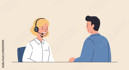 Customer service agent meeting with client