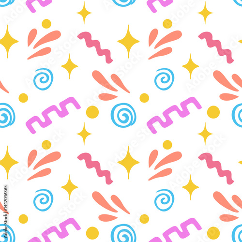 A color doodle pattern for a Bright design. Vector illustration